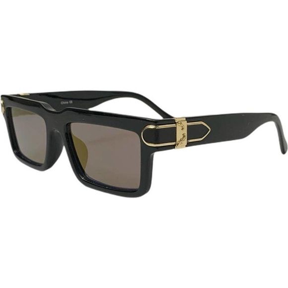 6127 | Black Rectangle Lens Unisex Fashion Sunglasses - Picture 3 of 5